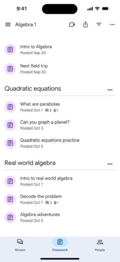 Google Classroom screenshot 3