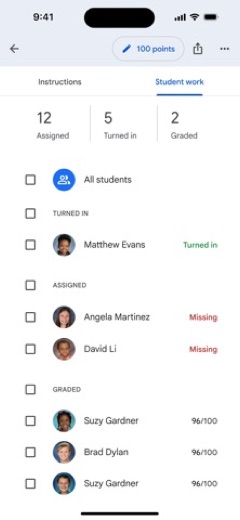 Google Classroom screenshot 4